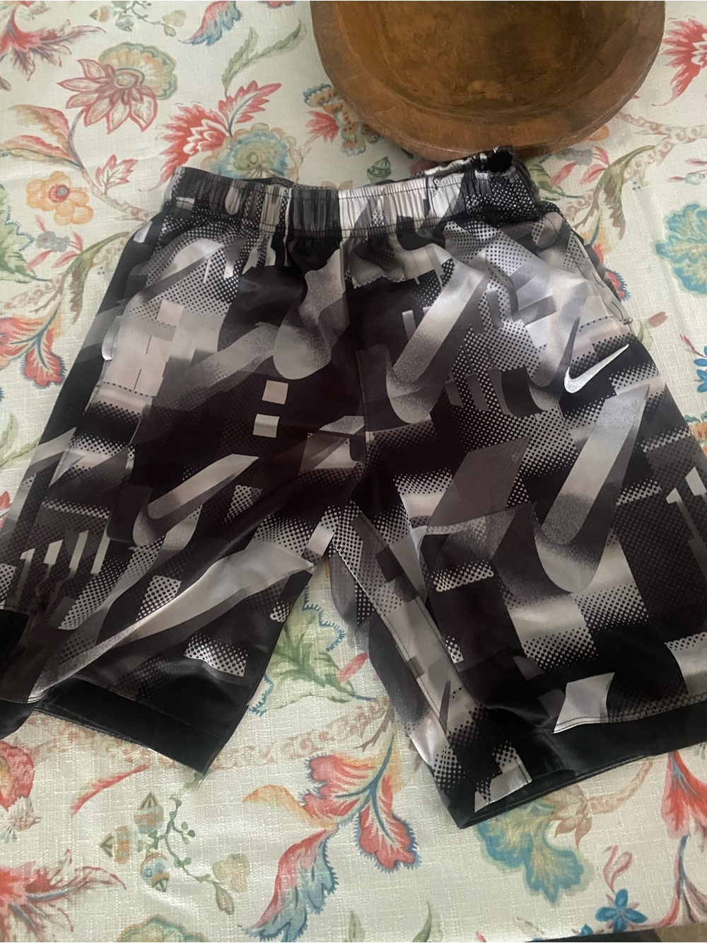 Nike Boy’s Black & Gray Printed Athletic Shorts